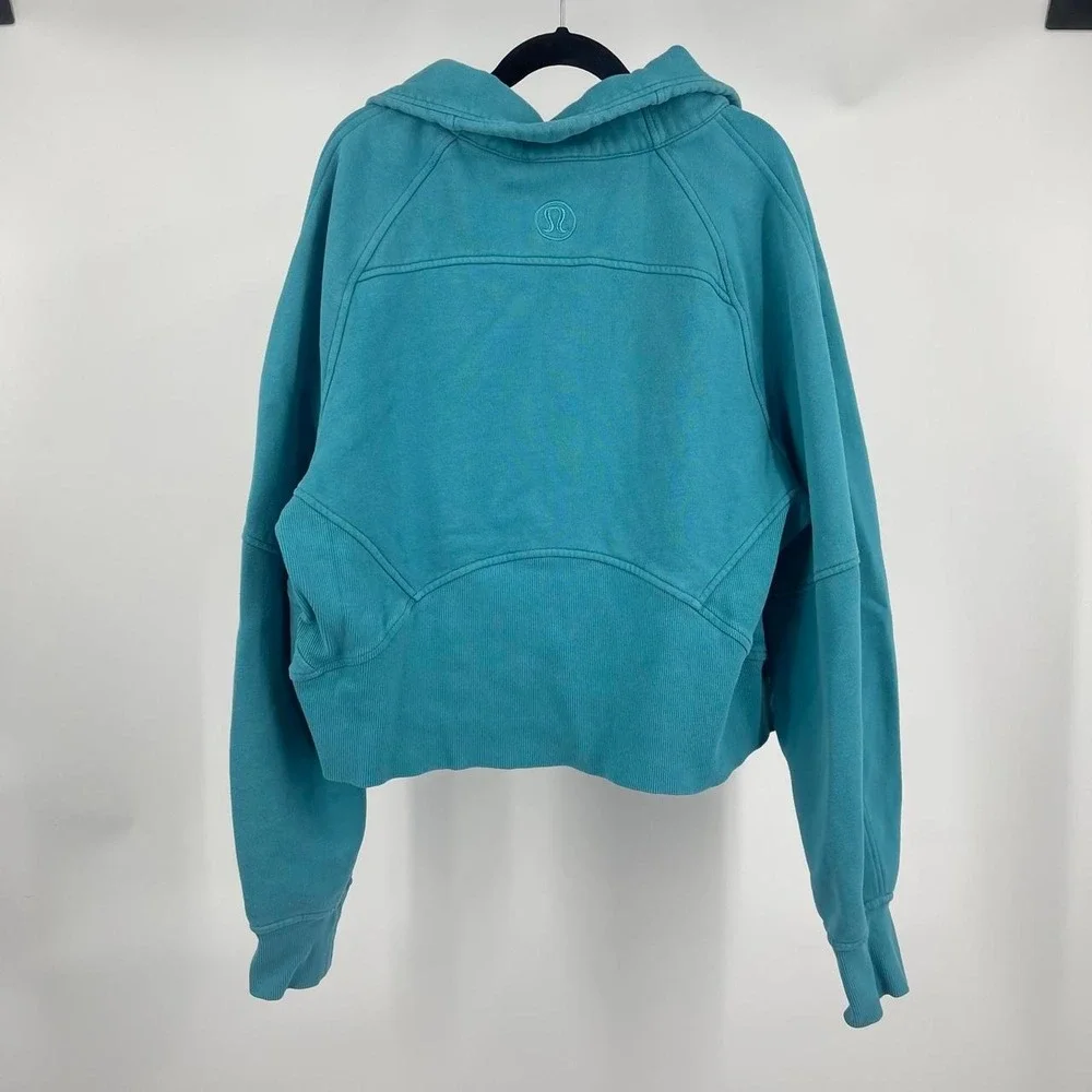 Lululemon Half Zip Scuba Oversized Funnel Neck XS S Turquoise Athleisure Gym